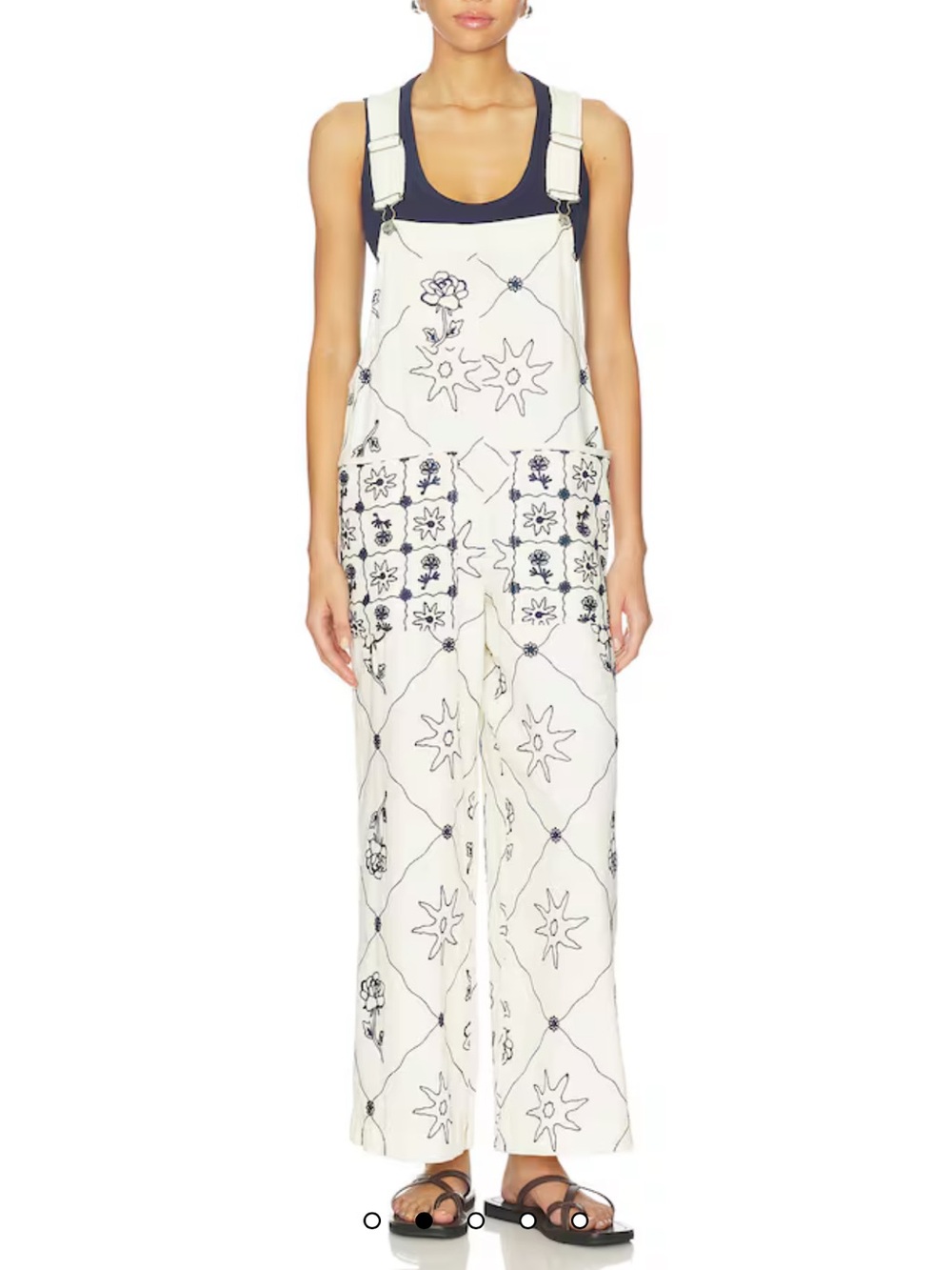 Free People We The Free Rising Sun Overall in Solar Ecru
